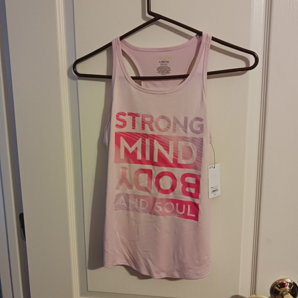 NWT Girls size 10/12 TekGear pink racerback tank top